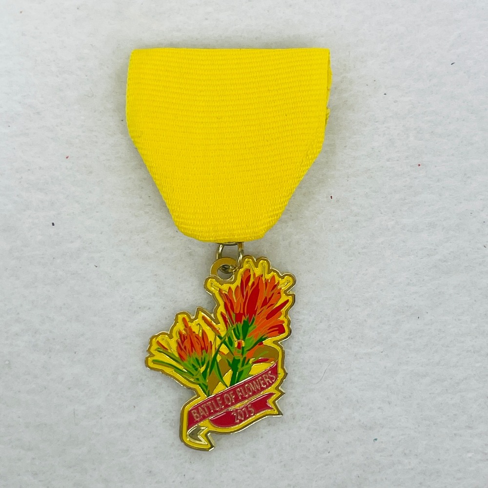 Battle of Flowers Fiesta Medal 2015 Indian Paintbrush Yellow Stuart Seal Excelle